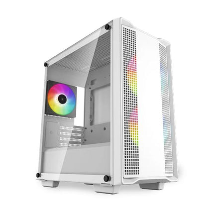 Case Gaming RGB DeepCool CC360 Mini Tower R-CC360-WHAPM3-G1 | 3 Ventiladores de 140 mm | Vidrio Lateral | Malla Frontal