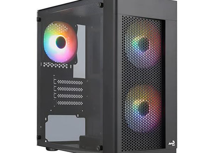 CASE GAMING RGB AEROCOOL HEXFORM G-BK-V2 MINI TOWER VENTILADORES 3 DE 120MM CON VIDRIO LATERAL Y MALLA FRONTAL ACCS-PV39033.11