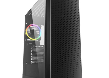 Case Gaming Sharkoon VS9 vista frontal con malla y iluminación RGB
