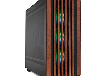 Case Sharkoon Rebel C70M RGB | Mid-Tower ATX | Frente de Madera | 4 Ventiladores RGB PWM | Negro