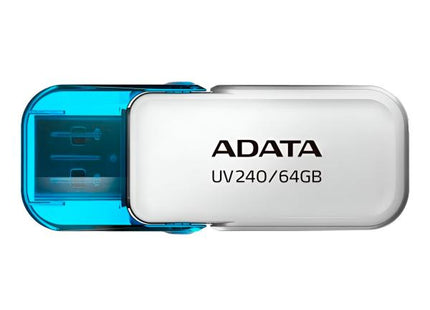 Memoria USB ADATA UV240 | 64GB | USB 2.0 | Celeste | Flip Cap | Compatible con Windows, Mac y Linux