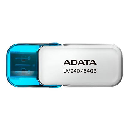 Memoria USB ADATA UV240 | 64GB | USB 2.0 | Celeste | Flip Cap | Compatible con Windows, Mac y Linux