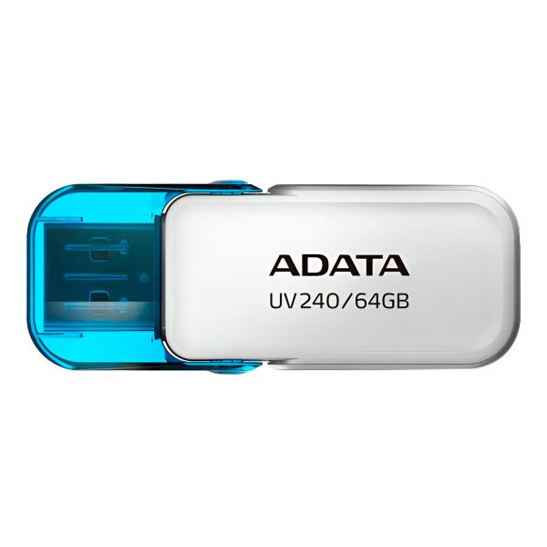 Memoria USB ADATA UV240 | 64GB | USB 2.0 | Celeste | Flip Cap | Compatible con Windows, Mac y Linux