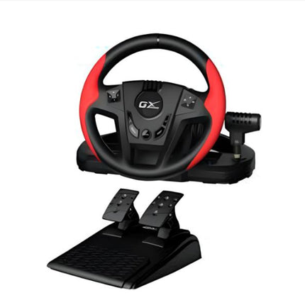 Volante con Pedales Genius RS2 Speedmaster | Compatible con PC, PS4, PS3 | Retroalimentación de Vibración | Diseño Ergonómico | Negro