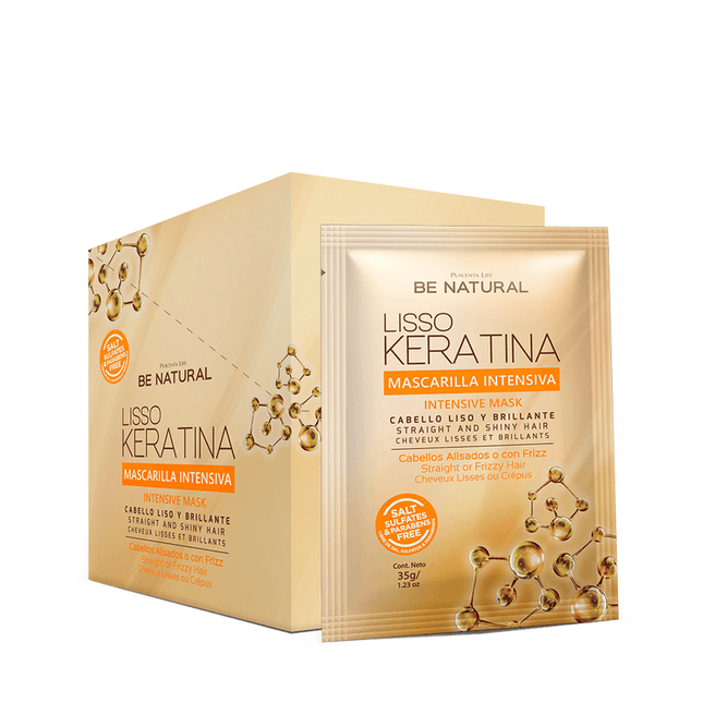 Mascarilla Lisso Keratina 35 g | Placenta Life | Mini tratamiento intensivo para liso prolongado y frizz controlado