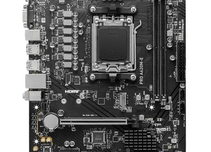 Tarjeta madre MSI PRO B650M-B AM5 micro-ATX color negro vista frontal completa