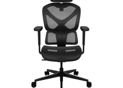 Silla gamer ThunderX3 YTC-MESH negra con respaldo de malla ergonómico vista frontal