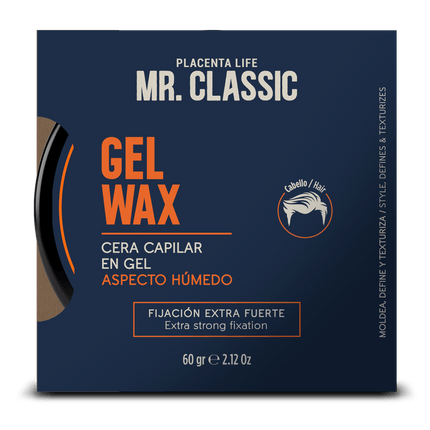 Gel Fijador Mr. Classic Wax Placent Life | 60g | Fijación flexible con acabado natural para estilos definidos