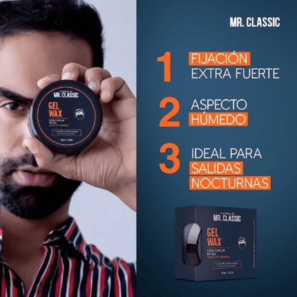 Gel Fijador Mr. Classic Wax Placent Life | 60g | Fijación flexible con acabado natural para estilos definidos