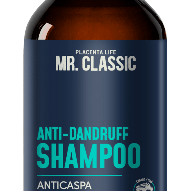 Shampoo Anticaspa Mr. Classic Placent Life | 400ml | Control efectivo de caspa y cuidado del cuero cabelludo irritado