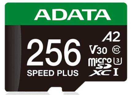 Memoria Micro SDXC ADATA Speed Plus UD256GUI3V30A2SP-RA1 | 256GB | Clase 10 | UHS-I U3 V30 A2 | Con adaptador