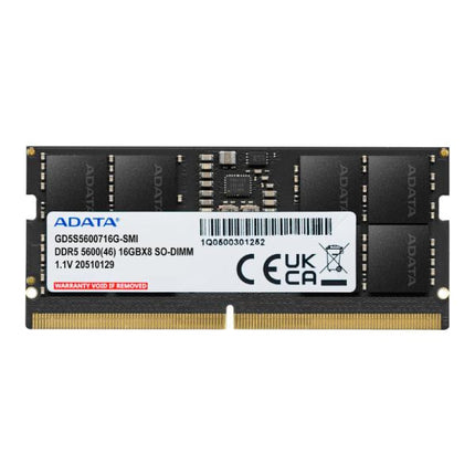 Memoria RAM Laptop ADATA GOLD GD5S5600716G-SMI | 16GB | DDR5 | 5600MHz | SODIMM