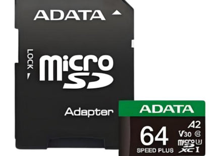 Memoria Micro SDXC ADATA 64GB Speed Plus | UHS-I U3 | 100MB/s lectura | 85MB/s escritura | UD64GUI3V30A2SP-RA1