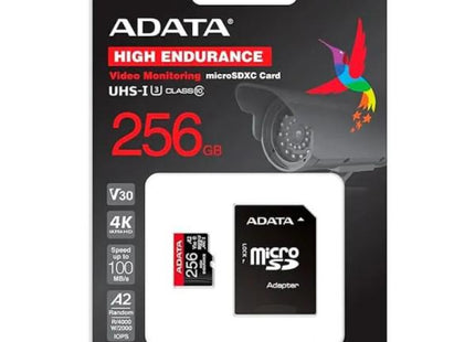 Memoria Micro SDXC ADATA | 256GB | UHS-I U3 V30 A2 | 100MB/s lectura | Con adaptador SD