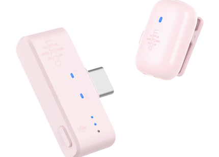 Luucco MiniPods-K1 USB-C color rosa, receptor y transmisores