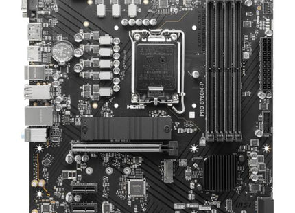 MSI PRO B760M-P empaque original con especificaciones y accesorios incluidos