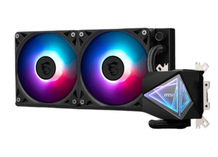 Bloque de bomba MSI MAG CoreLiquid I240 con iluminación RGB y logo MSI