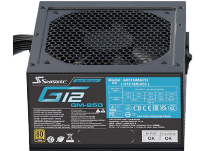FUENTE DE PODER SEASONIC 850W 80+GOLD SEMI-MODULAR  G12GM-850 A851GMAFH