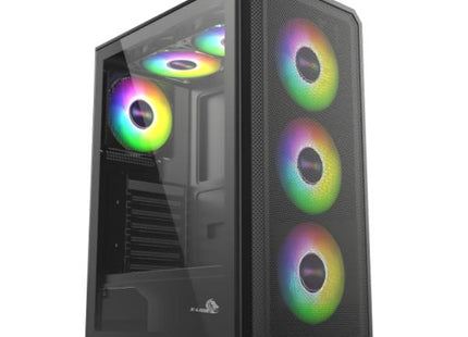 Case Gaming X-Lion KJ-375 E010-165 | Panel lateral vidrio templado | Panel frontal metálico | 3 abanicos ARGB