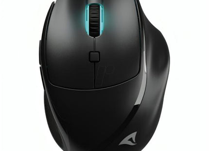 Mouse Sharkoon M25W en ángulo 45 grados mostrando forma ergonómica completa