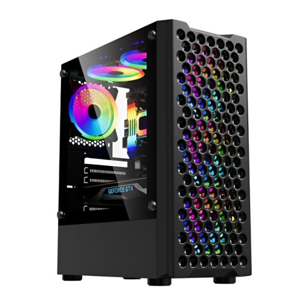 Case Gaming Eagle Warrior CG06Z5RA001C | Panel frontal mesh | 3 abanicos ARGB | Vidrio templado