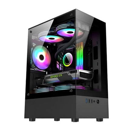 Case Gaming Eagle Warrior CG70AHRA001C | Micro ATX | 3 Abanicos ARGB | Vidrio Templado