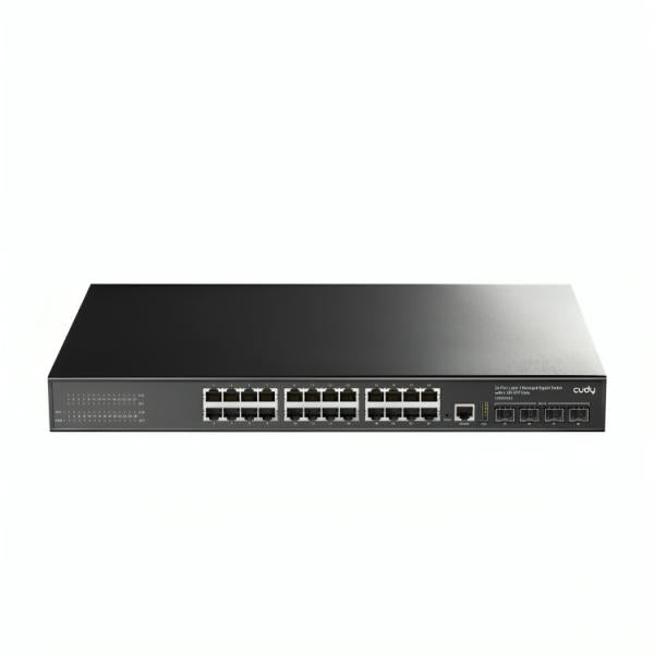 SWITCH  CUDY GS5024S4  PUERTOS 24 × GBE/4 × SFP+ DE 10 G  ADMINISTRABLE L3