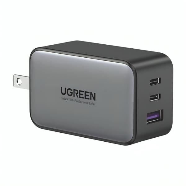 Cargador UGREEN CD244 | 2 Puertos USB-C + 1 USB-A | Carga Rápida 65W | Gris/Negro