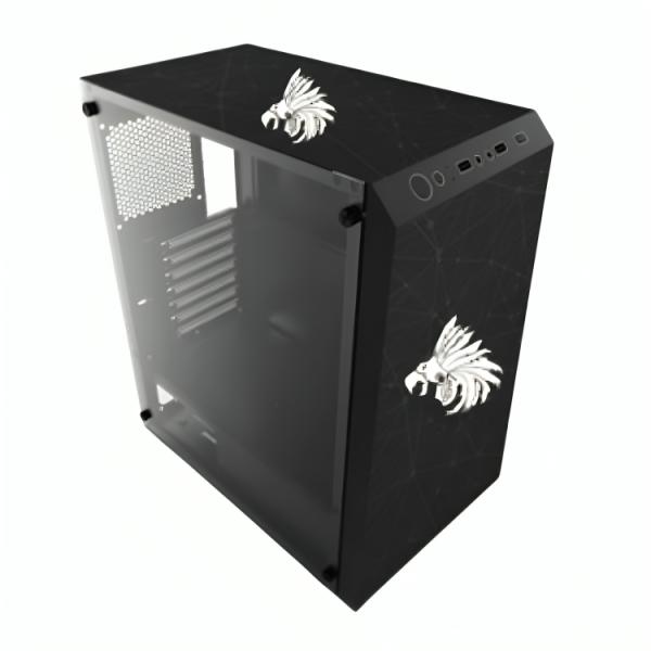Case Gaming Eagle Warrior CG01W8RA001C | ATX | Panel Lateral de Vidrio Templado | 3 Ventiladores ARGB Frontales | USB 3.0 | Audio HD