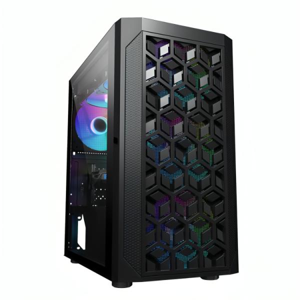 Case Gamer Eagle Warrior CG06AKRA001C | Micro ATX | Frontal ABS + Mesh | Bisagra sin Tornillos | Vidrio Templado Magnético | 3 Ventiladores ARGB