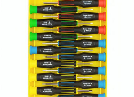 Set de Destornilladores de Precisión SPROTEK STD-713 | 15 Piezas | Mango Ergonómico | Ideal para Electrónica