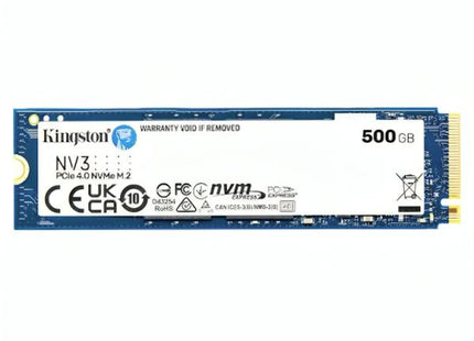 SSD Interno Kingston NV2 SNV3S/500G | 500GB | M.2 2280 | PCIe 4.0 NVMe | Lectura 3500MB/s | Escritura 2100MB/s