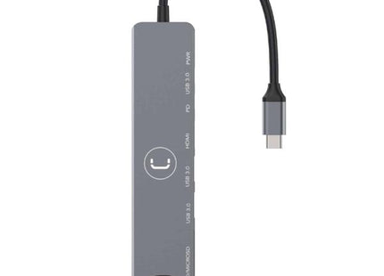 Hub USB-C UNNO TEKNO HB1109SV | 8 Puertos | HDMI | RJ45 | 2x USB-C | 2x USB-A | 2x MicroSD | 5Gbps