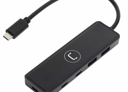 HUB UNNO HB1012BK USB-C  4 PUERTOS 2 USB-C 3.0 2 USB-A 3.0 5 GBPS