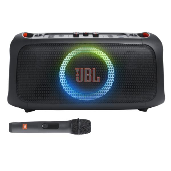 PARLANTE JBL PARTYBOX ON-THE-GO 100W BLUETOOTH A PRUEBA DE SALPICADURAS PORTÁTIL CON MICROFONO INALAMBRICO JBLPBOTGESAM