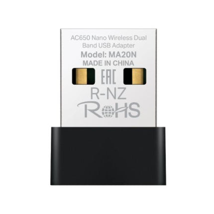 Adaptador de Red Mercusys MA20N(US) | Dual Band USB 2.0 | 433 Mbps | 5 GHz