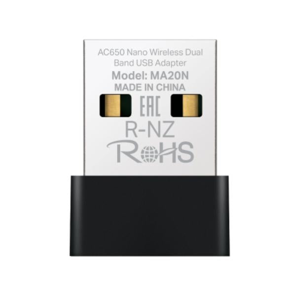 Adaptador de Red Mercusys MA20N(US) | Dual Band USB 2.0 | 433 Mbps | 5 GHz