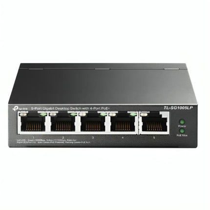 SWITCH TP LINK TL-SG1005LP(UN) 5 PUERTOS RJ45 CON 4 PUERTOS POE 10/100/1000 MBPS NO ADMINISTRABLE