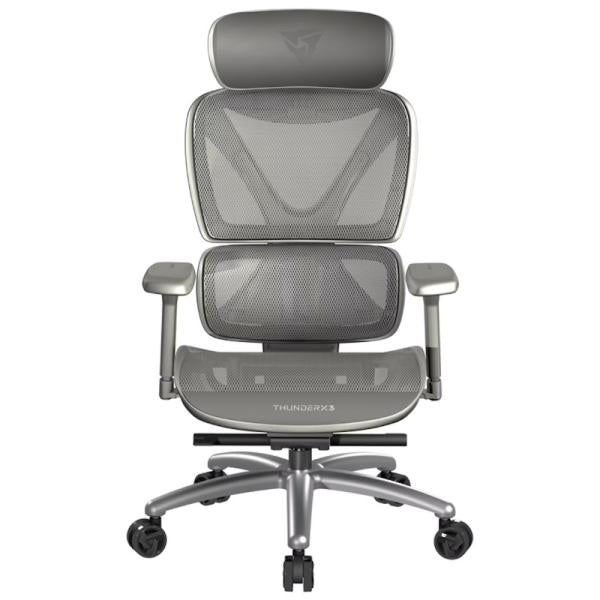 Silla ejecutiva THUNDERX3 XTC mesh negra con respaldo ergonómico y brazos ajustables vista frontal