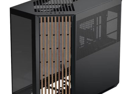 CASE APNX V1-W-BK-V1 TORRE MEDIA PANEL LATERAL DE MADERA 2 PUERTOS USB 3.0 Y 1 PUERTO USB-C APCM-VI01103.11