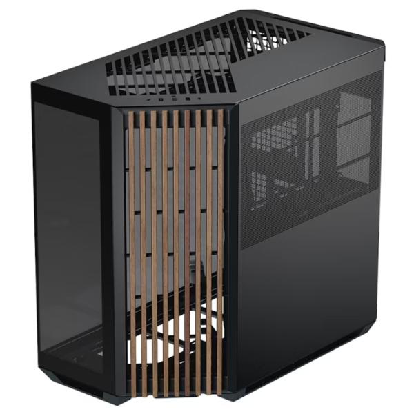 CASE APNX V1-W-BK-V1 TORRE MEDIA PANEL LATERAL DE MADERA 2 PUERTOS USB 3.0 Y 1 PUERTO USB-C APCM-VI01103.11