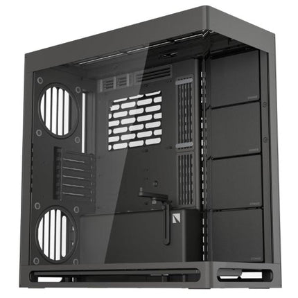 CASE HAVN HS 420 TORRE MEDIA PANEL FRONTAL DE VIDRIO ESTRUCTURA HIBRIDA 1 PUERTO USB-C Y 2 PUERTOS USB-A HVN-CA-HS420-06