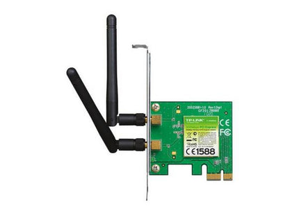 Adaptador WiFi Mini PCI TP-Link TL-WN861N 300Mbps vista frontal con antenas