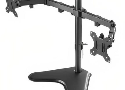 SOPORTE DE ESCRITORIO PARA MONITORES UNNO TEKNO TM8001BK COMPATIBLE CON MONITORES PLANOS DE HASTA 32" CAPACIDAD DE 8KG CADA UNO CON ORGANIZADOR DE CABLES