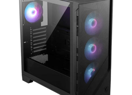 Case gaming MSI MAG Forge 321R Airflow torre media con panel lateral transparente y 4 abanicos RGB
