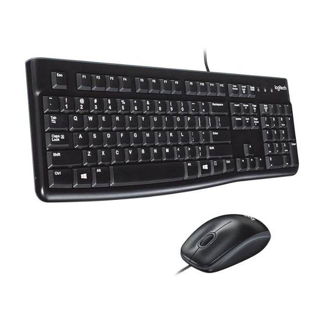 Teclado Logitech MK120 formato completo resistente a derrames vista superior