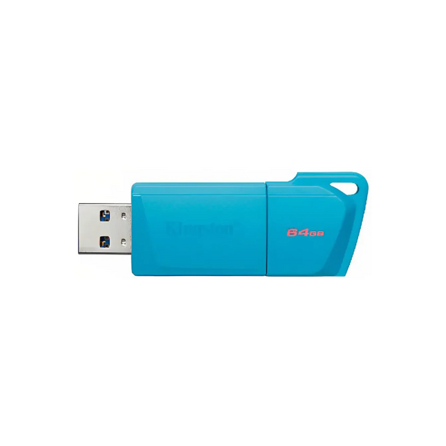 Memoria USB Kingston Exodia M LATAM | 64GB | USB 3.2 Gen 1 | Neon Aqua Blue | KC-U2L64-7LB