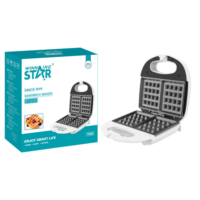 Winning Star Wafflera 750W Blanca, ST-2121