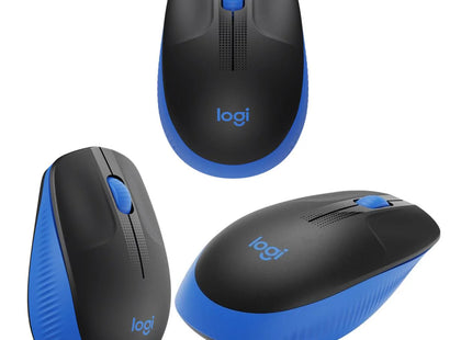 Mouse Logitech M190 vista superior con rueda de desplazamiento y botones