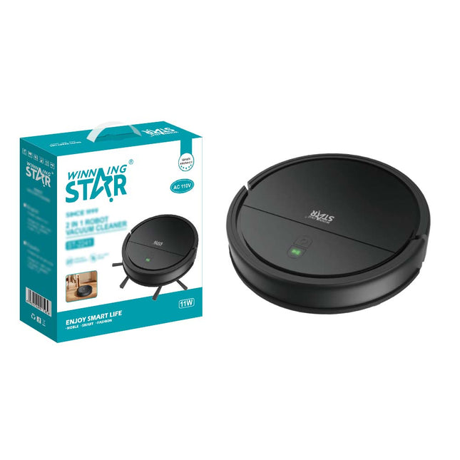 Robot aspiradora Winning Star ST-2241 2 en 1 vista frontal con diseño compacto moderno